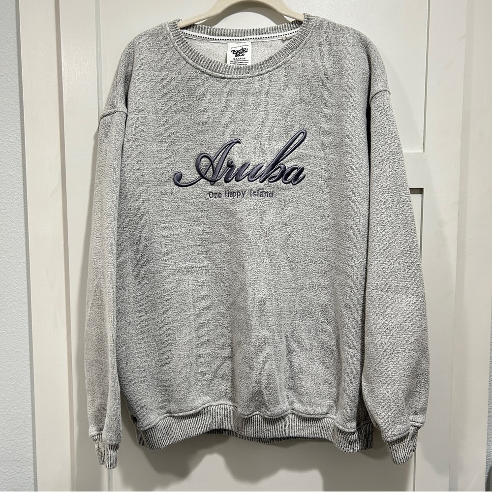 Aruba Sweatshirt Adult Extra Large Gray Logo Pullover Sweatshirt Pacific & Co‎